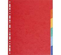 Exacompta - Réf. 2106E - Intercalaires en carte coloris vifs recyclée 220g/m2 avec 6 onglets neutres - Format à classer A4 maxi - Dimensions 24,5 x 29,7 cm