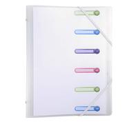 Exacompta - 1 trieur Chromaline - 3 rabats - 6 compartiments - Format A4 | Avec élastiques et fenêtres découpées - Couverture et intérieur en PP - Dim. 25x32cm - Couleur incolore