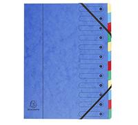 Exacompta - 1 trieur HARMONIKA - Dos extensible - Format A4 | Avec élastiques et fenêtres imprimées - Couverture en carte lustrée - 12 compartiments - Dim. 24,5x32cm - Couleurs aléatoires