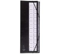 Exacompta - 1 trieur Ordonator - Noir - Avec élastiques - Dos extensible | Cavaliers plastique - Couverture rigide - 26 compartiments alphanumériques - Dim. 25x33 cm - Format A4