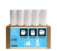 Exacompta Bobines papier Réf. 5740120V – lot 10, 57 mm x Ø38 mm, mandrin 12 mm, 11,5 m