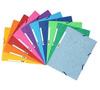 Exacompta Chemises à élastiques 55510E 3 rabats carte 400 g/m² 24x32 – Paquet 10 couleurs assorties