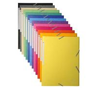 Exacompta - Réf. 17100H - Paquet de 10 Chemises à Élastiques - Pochettes 3 Rabats Maxi Capacity - en Carte Lustrée - Dimensions 24 x 32 cm pour Documents Au Format A4 - Couleurs Assorties