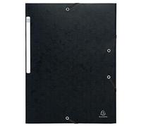 Exacompta 10 Chemises à Élastiques Scotten 3 Rabats Maxi Capacity A4 Noir