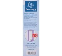 Exacompta 10 Étiquettes Autocollantes Classeurs à Levier Blanc Dos 80 mm