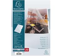 Exacompta Pochettes coins Réf.58201E – Sachet 10 polypropylène rigide 20/100 22x31 cm A4 cristal