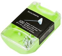 Exacompta Épingles de signalisation 14500E – boîte 100, tête plate unie, pointe 8 mm, Ø5 mm, blanc