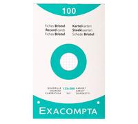 EXACOMPTA 100 Fiches Bristol 125x200mm quadrillées 5x5mm et perforées Blanc