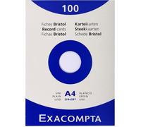 EXACOMPTA 100 Fiches Bristol 210x297mm Blanc