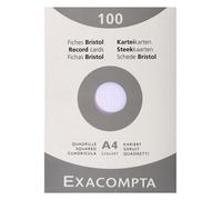 EXACOMPTA 100 Fiches Bristol 210x297mm quadrillées 5x5mm Blanc