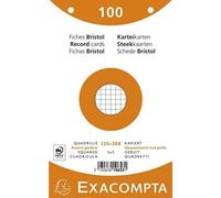 Exacompta 100 Fiches Bristol 5x5 Perforées Sous Film 125 x 200 mm Assorties