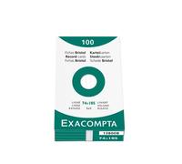 Exacompta Fiches bristol A7 – 100 fiches – blanc ligné non perforées sous film