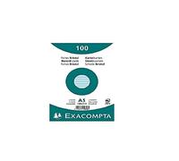 Exacompta Fiches bristol Réf. 10818SE – Paquet de 100 lignées 148×210 mm azur non perforées