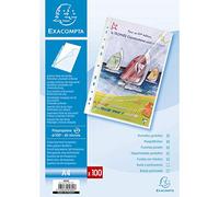 Exacompta Pochettes perforées 5800E A4 Boîte 100 PP 6/100 11 trous haut/côté Incolore