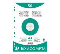 Exacompta 1000 Fiches Bristol 5x5 Perforées Sous Film 210 x 297 mm Blanc