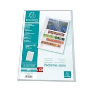 Exacompta - Réf. 58500E - Carton de 1000 pochettes coins - PP grainé - Qualité supérieure - Dimensions : 22 x 31cm - Format à classer A4 - Coloris cristal