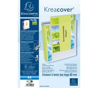Exacompta 10x classeur, dos 80mm, 2 pochettes extérieures, A4, Kreacover, blanc, 200802H