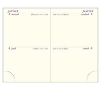 Exacompta - 11820E - Recharge agenda de poche Mini 11 - 2 Jours/page - 7,5 x 11,5 cm - Janvier à décembre 2026 - Tranche or