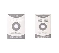 Exacompta 13208E Etui refermable de 100 fiches bristol 14,8 x 21 cm quadrillée 5 x 5 non perforées Blanche & 13202E Etui 100 Fiches Bristol Blanc 100/150 5x5