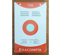 Exacompta - 100 fiches bristol Réf. 13653E 125 x 200 mm quadrillées 5x5 perforées couleurs assorties