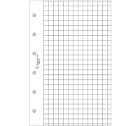 Exacompta - 14011E - Recharge feuillets quadrillés 5x5 perforés pour Organiseur Exatime 14 - Feuillets blancs