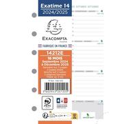 Exacompta - 14212E - Recharge Exatime 14 - 8,1 x 12,6 cm - Semainier Septembre 2024 à décembre 2025 - 16 mois