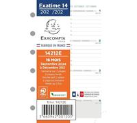 Exacompta - 14212E - Recharge Pour Organiseur Exatime 14 - Semainier Millésimé - Semaine sur 2 Pages - 12,6 cm x 8,1 cm - Septembre 2024 à Décembre 2025