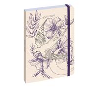 Exacompta - 1501092E - Agenda journalier Forum Work & After Floral - 10 x 15 cm - Août 2025 à juillet 2026 - Visuel bleu