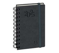 Exacompta - 154148E - Agenda de poche Journal 15S quadrillé Swan spiralé - 9 x 14,6 cm - Janvier à décembre 2026 - Coloris gris