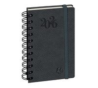 Exacompta 154148E - Agenda de poche Journal 15S quadrillé Swan spiralé - Fermeture élastique - 9 x 14,6 cm - Janvier à décembre 2026 - Coloris gris