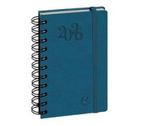 Exacompta - 15414E - Agenda de poche Journal 15S quadrillé Swan spiralé - Fermeture élastique - 9 x 14,6 cm - Janvier à décembre 2026 - Coloris aléatoire