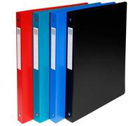 Exacompta 15x Classeur 4 anneaux 20mm PP rigide 10/10e A4 Maxi. assort. 51290E