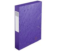 Exacompta 16015h 14003h Boîte de rangement Archive en carton manille Boîte de classement dos Largeur 60 mm A4 (Violet)