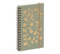 Exacompta 1608053E Agenda de poche Espace 16S spiralé Végétal 9 x 16 cm Semainier Janvier à Décembre 2026 - Vert