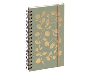 Exacompta 1608053E Agenda de poche Espace 16S spiralé Végétal 9 x 16 cm Semainier Janvier à Décembre 2026 - Vert