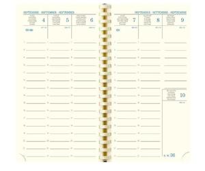 Exacompta - 160847E - Recharge Semainier Agenda de Poche SAD 16S Spiralé - 9 x 16 cm - Septembre 2026 à Décembre 2027 - Multilingue (6 Langages)