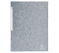 Exacompta - Réf. 17110H - Carton de 25 chemises à élastiques - pochettes 3 rabats Maxi capacity - en carte lustrée - dimensions 24 x 32 cm pour documents au format A4 - couleur gris