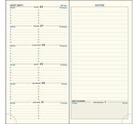 Exacompta 17842E - Recharge agenda semainier de poche Espace 17 - 9 x 17,5 cm - Janvier à décembre 2026 - Tranche naturelle - Coloris ivoire