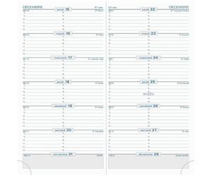 Exacompta - 17870E- 1 Recharge pour Agenda Semainier de Poche SL 17 - Dimension 9 x 17,5 cm - Janvier 2027 à Décembre 2027