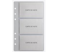Exacompta 18208E - Recharge Pochettes Cartes de Visite pour Organiseur Exatime 17 - Pochettes de 3 rangements - 10,5 x 17,2 cm - Coloris transparent