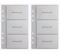 Exacompta - 18208E - Recharge Pochettes Cartes de Visite pour Organiseur Exatime 17 - Pochettes de 3 rangements - Transparentes (Lot de 2)