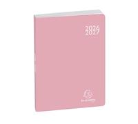 Exacompta 1824086E - Agenda journalier Forum Color Soft Harmony - 12 x 17 cm - Août 2025 à juillet 2026 - Coloris rose
