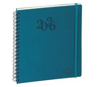 Exacompta 18342E - Agenda semainier de bureau Eurotime 18S spiralé Swan - 15 x 17 cm - Janvier à décembre 2026 - Coloris aléatoire