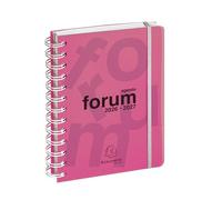Exacompta 184178E - Agenda journalier Forum Linicolor - 12 x 17 cm - Août 2025 à juillet 2026 - Coloris rose