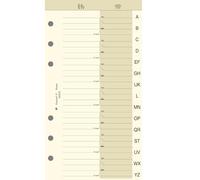 Exacompta 18623E - Recharge Répertoire alphabétique A-Z pour Organiseur Exatime 17 - 16 feuillets - 9,2 x 17 cm - Coloris ivoire