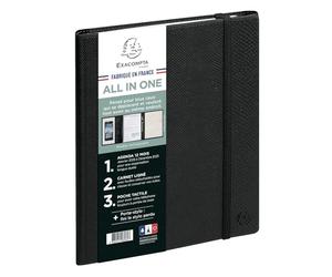 Exacompta 2007641E - Agenda semainier de bureau All in one Horizons 20S Visuel spiralé Kaa - 15 x 21 cm - Janvier à décembre 2026 - Coloris noir