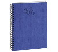 Exacompta - 206422E - Agenda semainier de bureau Visuel Horizons 20S Spiralé Carte Napura - 15 x 21 cm - Janvier à décembre 2026 - Coloris bleu