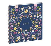 Exacompta - 2208022E - Agenda semainier de bureau Eurotime 22S spiralé Chemin des Marettes recyclé - 18,5 x 22,5 cm - Janvier à décembre 2026 - Coloris bleu