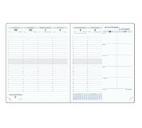 Exacompta 220842E - Recharge semainier SAS 22 Non stop - 18,5 x 22,5 cm - Aout 2025 à août 2026 - Papier ivoire