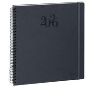 Exacompta - 223428E - Agenda semainier de bureau Eurotime 22S spiralé Swan - 18,5 x 22,5 cm - Décembre 2024 à décembre 2026 - Coloris gris
